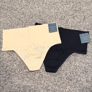 NWT Essentials by Tummy Tank Nylon Seamless Thong - 2 pairs, L/XL